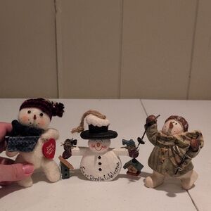 Festive Snowman Figurines Set